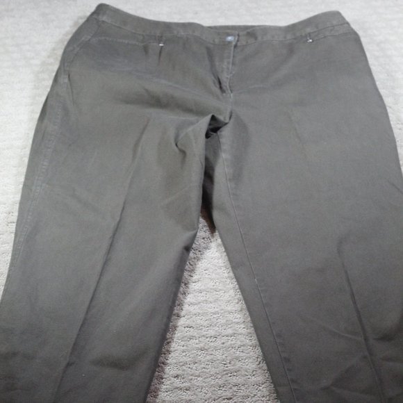 Additions by Chico's Size 16 High Rise Straight Leg Olive Green Pants - Picture 1 of 5